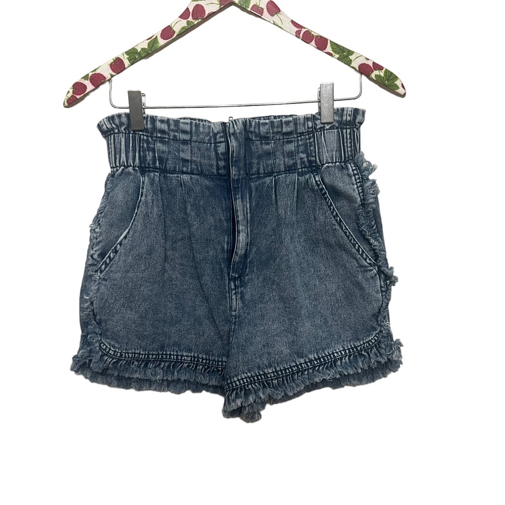 TGLA Womens High Waisted Denim Shorts Acid Wash Size S